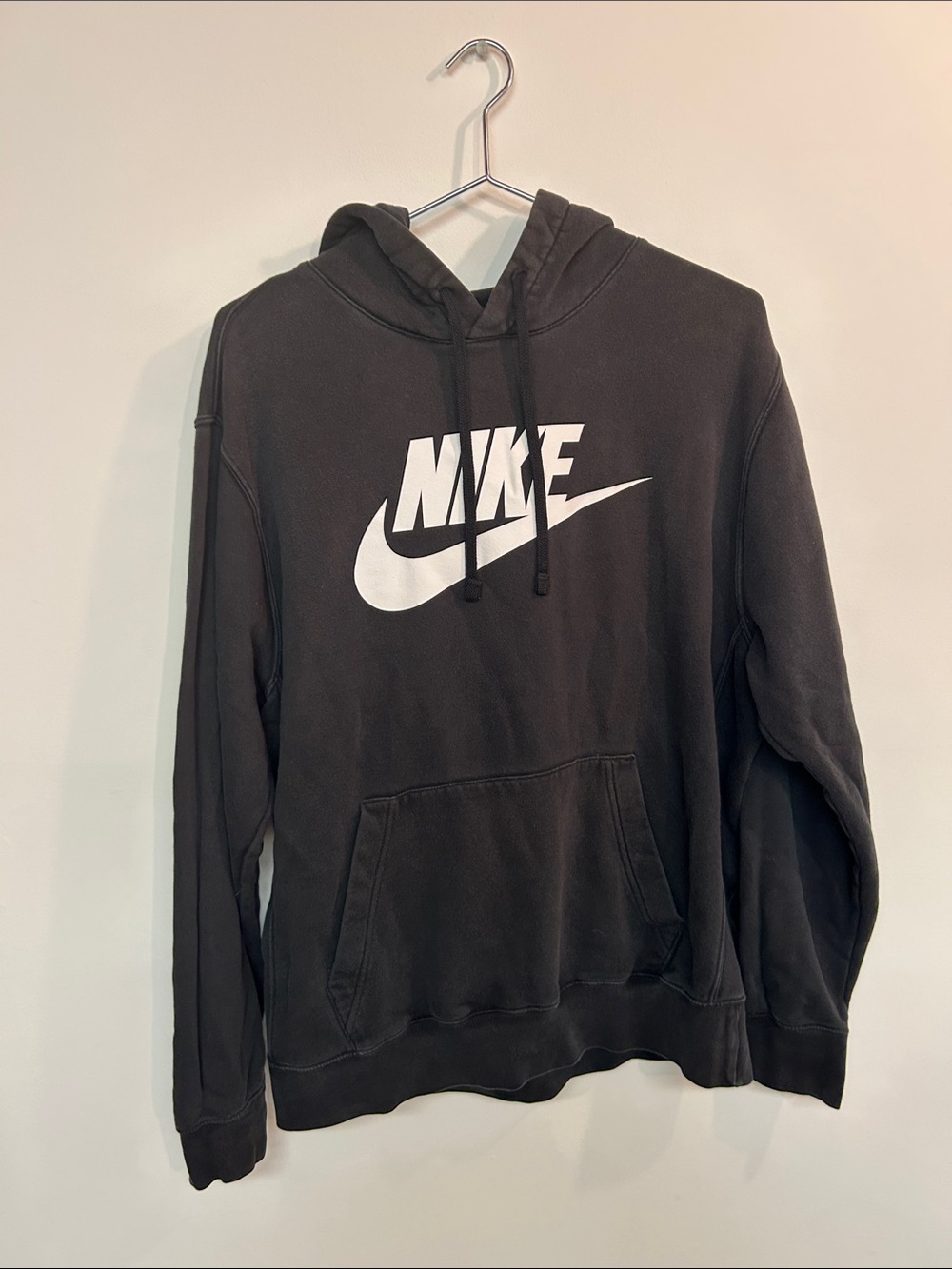 Nike Black Hoodie with White Swoosh Logo